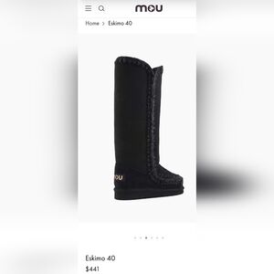 Mou Black Tall Boots with Stitch Detail